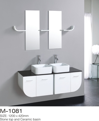 Bizarre DIY Double Sink Bathroom Vanity Double Doors Drawers Long Strip LED Mirror