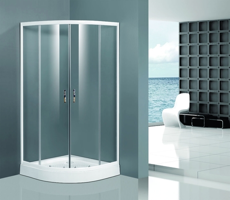 Corner Entry Glass Shower Enclosures / Screen With Sector Tray Zinc Alloy Spring Rollers