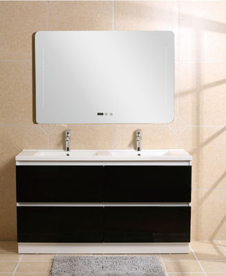 Μαύρες ματαιοδοξίες λουτρών Premade, Countertop Prefab διπλά γραφεία λουτρών ματαιοδοξίας
